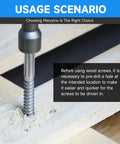 4 Pack 1/2 X 6 Inch Stainless Steel Lag Screws Hex Head For Wood Heavy Duty Mounting Bolts Kit in use on wood