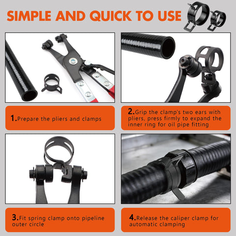 All In One 352 Piece Spring Hose Clamp Kit With Rotary Clamp Pliers and Pipe Removal Pliers tutorial steps