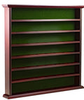 Mahogany Golf Ball Display Cabinet With Green Felt Backing And Brass Golfer Emblem Wall Mounted Display For Up To 49 Golf Balls