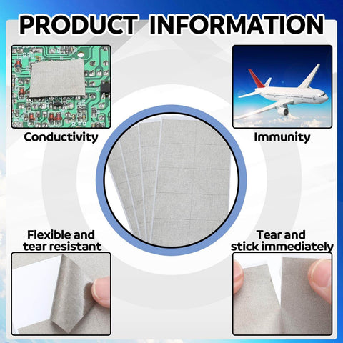 Copper Fabric Strips With Conductive Adhesive, showing versatility and applications for DIY electronics projects and EMI shielding.