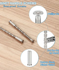 M4x45 Door Handle Screws 20 Pack Heavy Duty Phillips Drive Flat Countersunk Head Bolts For Cabinet Doors And Door Levers Durable Carbon Steel Rust Resistant No Sweat Install shown with close-up details of screw design and material.