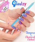 Glass Cuticle Pusher Manicure Stick With Slanted Side And Pointed End For Easy Cuticle Push And Cleaning Under Nails in use