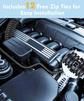 Dope Wire Loom Kit For Vehicle Wiring showing black protective conduit installed in car engine bay