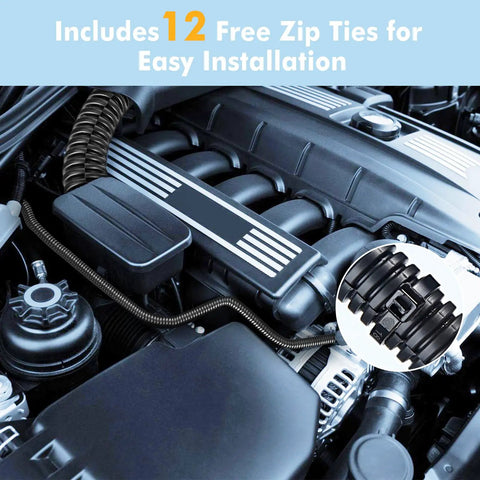 Dope Wire Loom Kit For Vehicle Wiring showing black protective conduit installed in car engine bay