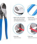 Pro Grade Heavy Duty Battery Cable Lug Crimp Tool With Wire Cutter and Rotating Dies For 8 6 4 2 1 1/0 AWG Lugs, steel tool