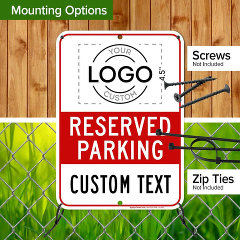 No Parking Sign For Business, Custom Reserved Parking Sign 10 By 14 Inches, Rust Free Aluminum, Fade Resistant