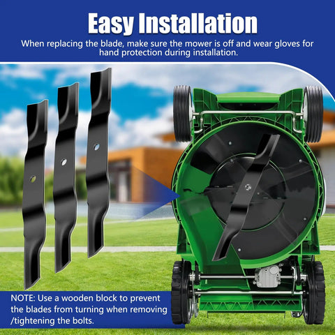 Three Pack 18 Inch Lawn Mower Blades For Gravely 52 Inch Deck Compatible With ZT X ZT XL And ARIENS IKON X IKON XL Replacement Blades