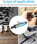 Blue Aluminum Alloy Pneumatic Die Grinder Top Shelf Air Powered Rotary Tool with diverse molds and tools for various applications.