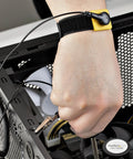 Person using ESD Wrist Strap With Grounding Cable And Detachable 5ft Cord For Safe Static Discharge Reducing Shock Risk