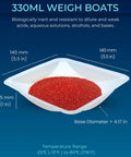 Disposable 330mL Weigh Boats Pack Of 125 Large Plastic Weighing Dishes For Lab Use Food Safe Antistatic Polystyrene Great For Measuring Powders Liquids Supplements And Food Samples With Easy Cleanup, 140 x 140 x 25 mm