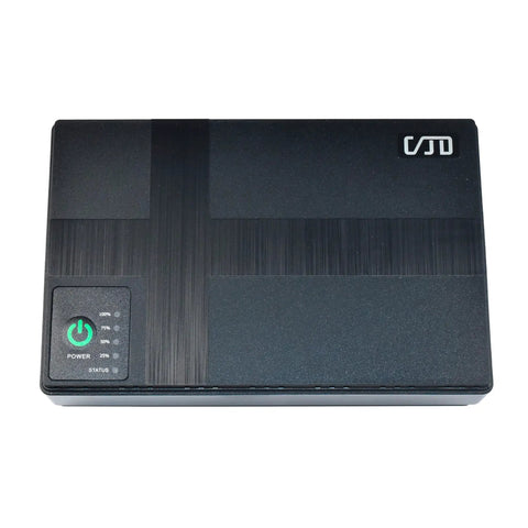 Mini Ups Battery Backup For Wifi Routers Featuring 10400mAh Rechargeable Cells And Poe Usb Outputs to power network devices.
