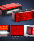 Two Pack Submersible Rectangular LED Stop Tail Turn Signal Side Marker Lights For 12V RVs Trucks Trailers Boats Marine Use