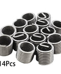 14 pieces of M14 By 2mm Pitch Helicoil Wire Inner Thread Inserts Made From 304 Stainless Steel for aerospace and machinery.