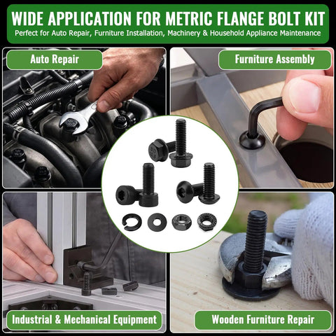 Metric Flange Bolt And Nut Kit 3200-Piece Hardware Assortment For DIYers And Tinkerers With Hex Flange Head Bolts Socket Button Head Bolts And Cap Head Screws M2 To M10 for auto repair, furniture assembly, and industrial use