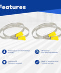 Heavy Duty 2.5 Inch By 10 Foot PVC Dust Collection Hose With 304 Stainless Steel Clamps for woodworking, image of clamps