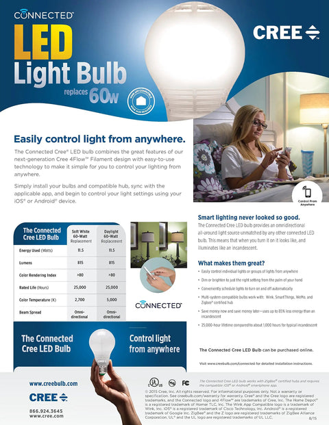 Awesome Alexa Compatible Dimmable Led Light Bulbs Soft White 2700K 60 Watt Equivalent A19 Shape For Indoor Use Works With Zigbee Hubs Like Echo And Smartthings Comes In Six Pack promo poster