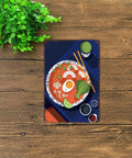 Ramen Bowl Tin Sign Metal Wall Art 8x12 Inch Vintage Style Poster on wood background, with predrilled holes for decor