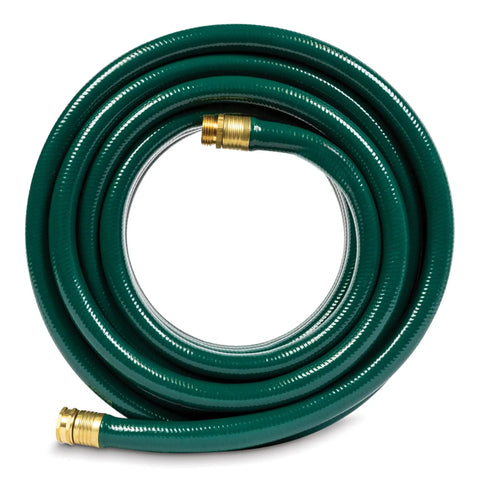 Heavy Duty Flexogen Three Quarters Inch By Fifty Foot Garden Hose With Eight Layer Construction And Five Hundred Psi Burst Strength, Kink Resistant, Ergonomic Brass Couplings, Pro Grade Built To Last coiled green with brass couplings