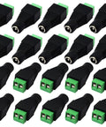 Hassle Free Dc 5.5 To 2.1Mm Female Barrel Adapter With Secure 2 Pin Screw Terminals For Cctv Cameras And Led Strip Lights 20 Pack