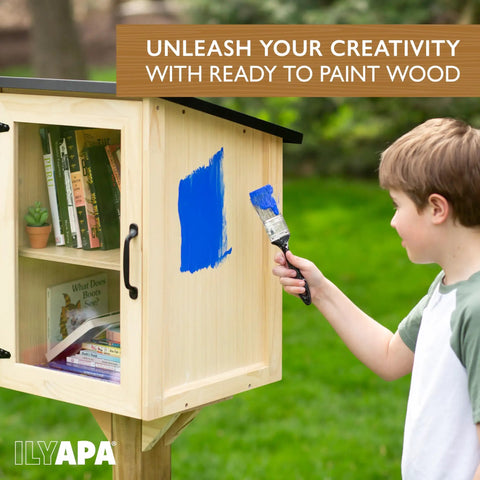 Outdoor Library Box For Book Exchange Rustic Wood Cabinet Sized 16x14x22 Inches Perfect For Front Yard Park Or School Shared Reading