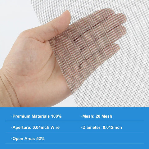 Hand holding a sheet of Six Pack 11.8 Inch By 8.2 Inch 304 Stainless Steel Wire Mesh Screens For Diy Projects Cages Vents Garden