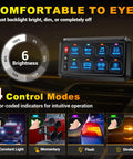 Image of 8 Gang Switch Panel with 3 silicone buttons for on off memory function, brightness adjust, single color mode, momentary strobe.