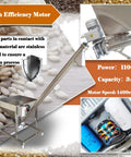 Rock Solid Automatic Screw Conveyor Feeder Machine With Food Grade Stainless Steel Auger, 3 Cubic Meter Hour Output, Plug And Play 110V Motor image with high efficiency motor.