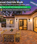 Motion Sensor Porch Light Anti Rust Aluminum Dusk To Dawn Outdoor Wall Lantern Sconce illuminating patio at dusk