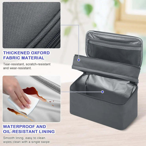 Thickened Oxford fabric material of Swanky Double Layer Hand Mixer Case And Immersion Blender Storage Bag with solid carry handle.