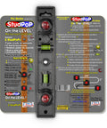 Straight Shooter Heavy Duty Dual Moving Magnet Stud Finder With Built In Nine Inch Level showing detailed instruction layout and level features.
