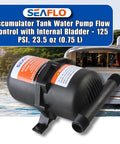 Accumulator Tank With Internal Bladder And Flow Control For Marine, RV, And Off-Grid Water Systems - 125 PSI, 0.75 L capacity