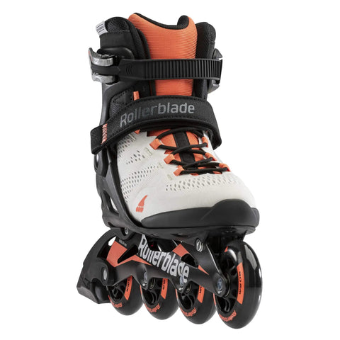 Macroblade 80 Women's Fitness Inline Skates For Casual Cruising And Entry Level Training, Stable Cuff For Balance, Grey And Coral