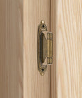 Antique Brass Cabinet Hinges Spice Up Your Kitchen Without Fuss, close-up of face frame mount showing smooth action.