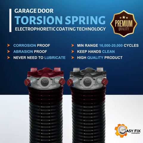 Heavy Duty Garage Door Torsion Springs 234x1.75x29 Inch Left And Right Hand Wound Replacement Pair in packaging