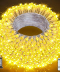 Outdoor 1000 LED Christmas Lights 405 Ft Waterproof String With Remote And Timer 8 Modes Plug In Warm White coil view