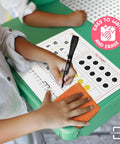 Child using Flexible Whiteboard Sheets 9 By 12 Inches Dry Erase Set For Math Manipulatives Including Number Chart Ten Frame And Number Line