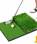 Dual Turf Golf Practice Mat For Indoor And Outdoor Use High Elasticity Artificial Turf Surface with golf club on mat
