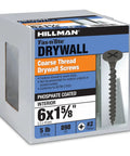 Heavy Duty 6X1-5/8 Inch Coarse Thread Drywall Screws With Phillips Drive And Bugle Head For Sheetrock To Wood Fastening Black Phosphate Coated 5 Pound Box