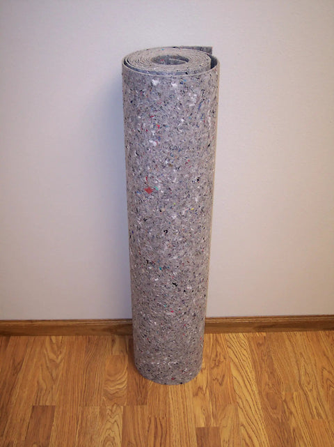 Pro Grade Flooring Underlayment Roll For Laminate Wood And Tile Sound Dampening Padding Compression Resistant Mat For Floating Glue Down Install Covers One Hundred Square Feet rolled and ready for use.