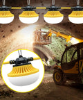 10 Head LED Temporary Construction Lights Beast Bright 100W Total 10000 Lumens Industrial Grade Work Lighting in a tunnel