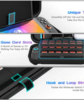 Switch 2 Carrying Case With 24 Game Cartridges Protective Hard Shell Travel Pouch interior details and storage slots