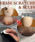 Premium Leather Recoloring Balm And Color Restorer smooths scratched leather, demonstrating application process on scuffed upholstery.