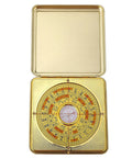 Small 10cm Alloy Feng Shui Compass With Flip Cover, Waterproof Outdoor Navigation Tool shown open on a white background