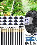 Dope 50Ft 5/16 Inch Drip Irrigation Kit With 360 Degree Adjustable Spray Nozzles for Yard Garden Lawn Greenhouse shown with accessories