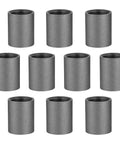 Ten-pack of 1-inch internal thread pipe couplings in malleable iron for DIY plumbing and vintage decor projects.