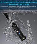 Dual Lens 1080P HD Industrial Endoscope Borescope With Light IP67 Waterproof Snake Camera in water splash demonstration
