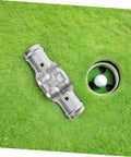 Lightweight Installation Clips For Quick Assembly Of Stadium Fence Columns With Portable Sleek Design next to golf hole on grass