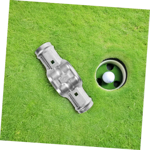 Lightweight Installation Clips For Quick Assembly Of Stadium Fence Columns With Portable Sleek Design next to golf hole on grass