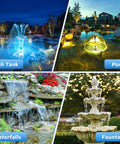 All In One Pond Filter Kit With UV Clarifier And 660GPH Submersible Pump RGB LED Lights Remote Control Versatile Fountain Nozzles