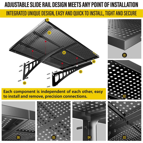 Heavy Duty Garage Wall Shelving Set 2-Pack 2x3ft Adjustable Metal Shelves installation details, black finish and tough steel construction